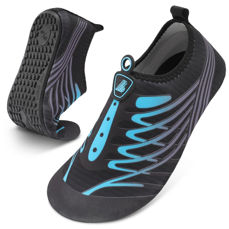 BARERUN Water Shoes Women's Men's Outdoor Beach Swimming Aqua Socks Quick-Dry Barefoot Shoes Surfing Yoga Pool Exercise Blue 6.5-7.5 Women/5-6 Men - Image 1